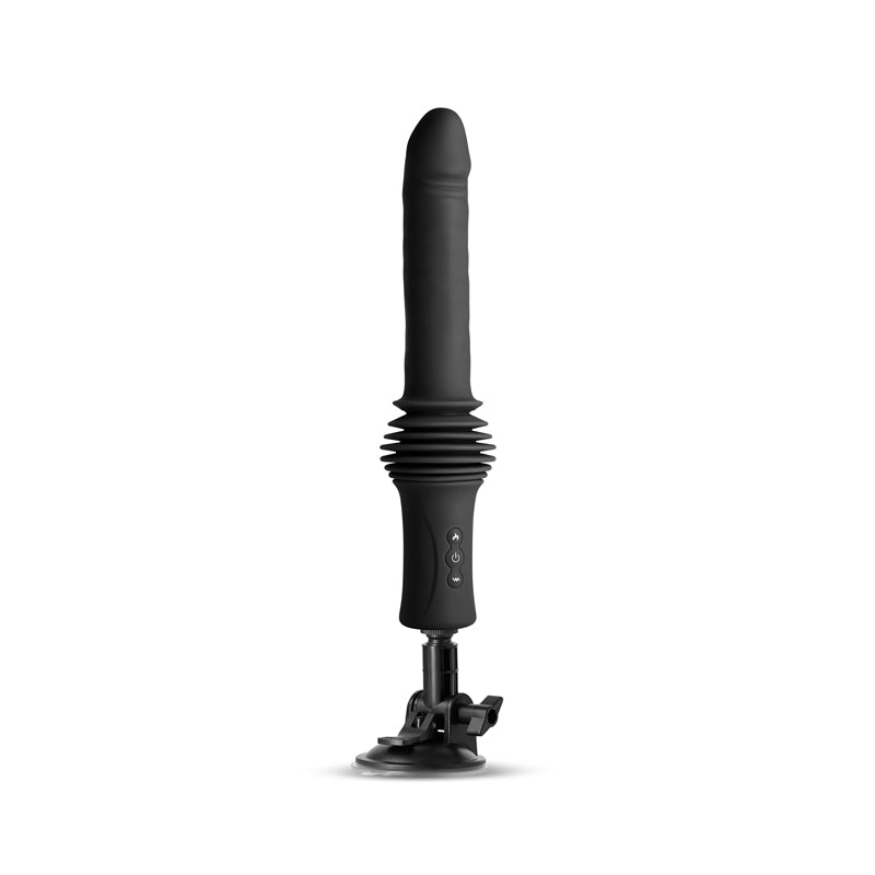 Renegade Super Stroker - Black - Black 36.8 cm USB Rechargeable Thrusting Vibrator with Remote Control & Stand-NSN-1119-13