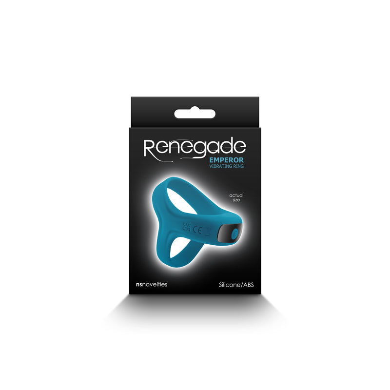 Renegade Emperor - Teal - Teal USB Rechargeable Vibrating Cock & Ball Rings-NSN-1119-37