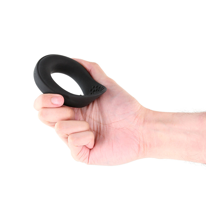 Renegade Slider - Black - Black USB Rechargeable Vibrating Cock Ring-NSN-1119-43