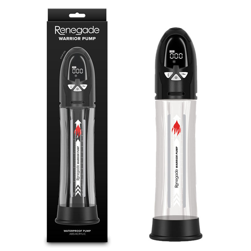 Renegade Warrior Pump - Black - Black/Clear Waterproof Automatic Penis Pump-NSN-1124-53