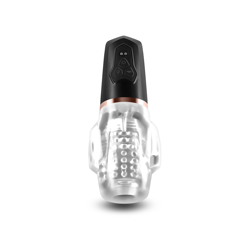 Renegade Avenger - Clear/Black USB Rechargeable Sucking Masturbator-NSN-1131-23