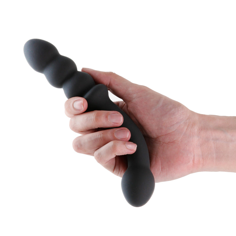 Renegade Duel - Black - Black 21.4 cm USB Rechargeable Vibrating Double Ended Anal Wand-NSN-1132-33