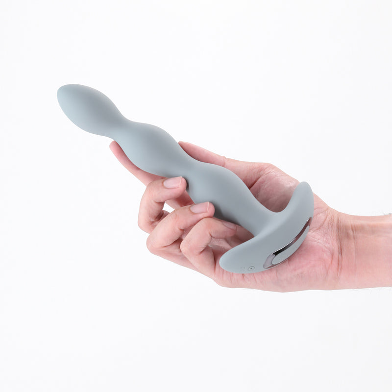 Renegade Vantage - Grey - Grey 20.6 cm USB Rechargeable Vibrating Anal Beads - NSN-1162-49