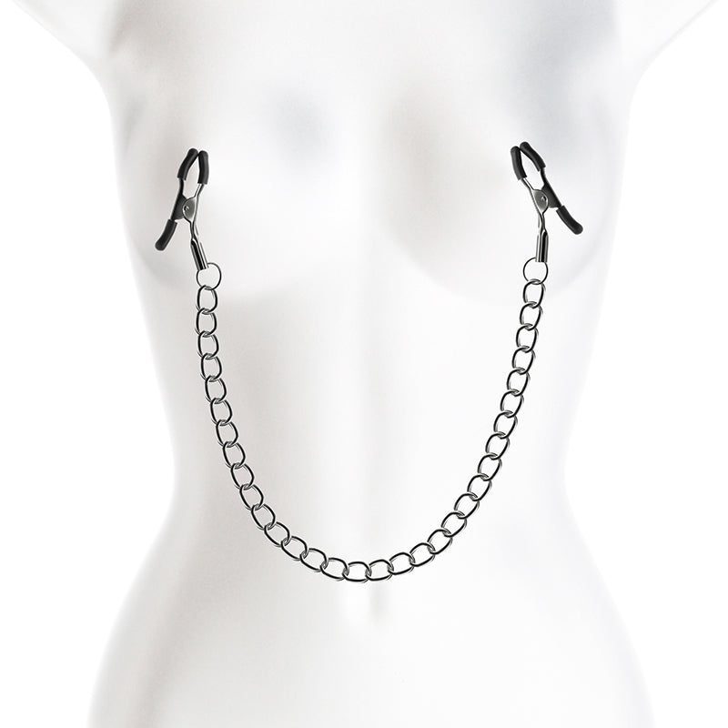 Bound Nipple Clamps - DC2 - Gunmetal - Gunmetal Nipple Clamps with Chain-NSN-1303-01