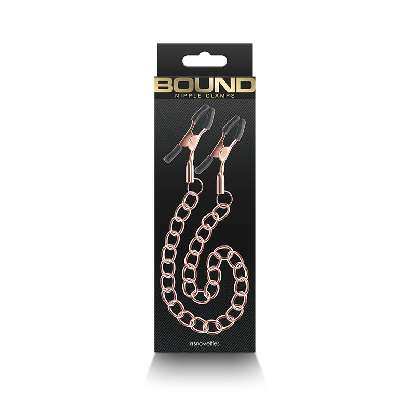 Bound Nipple Clamps - DC2 - Rose Gold - Rose Gold Nipple Clamps with Chain-NSN-1303-02