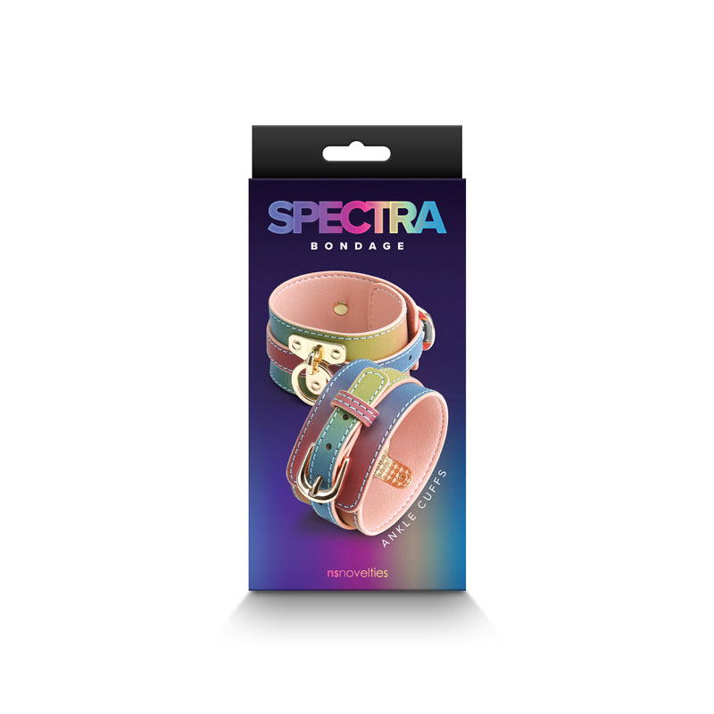 Spectra Bondage Ankle Cuffs - Rainbow - Rainbow Restraints-NSN-1311-04