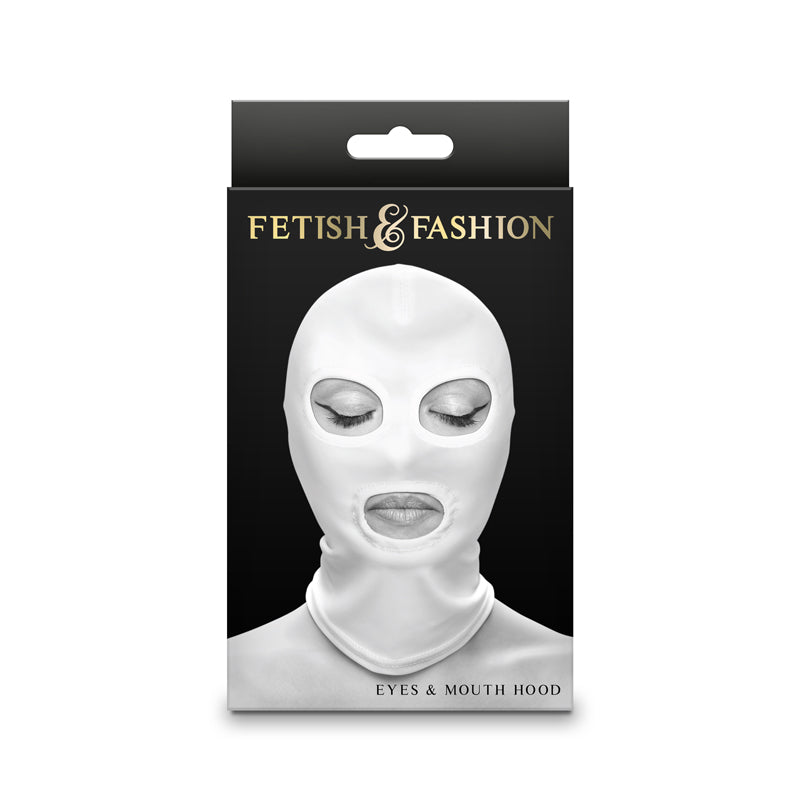 Fetish & Fashion - Eyes & Mouth Hood - White - White Hood-NSN-1803-11AP