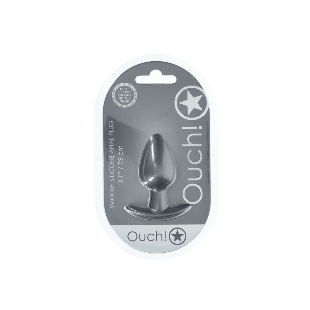 OUCH! Anal Plug - Medium - Gun Metal - Gun Metal Grey 7.9 cm Medium Butt Plug-OU1018GUN