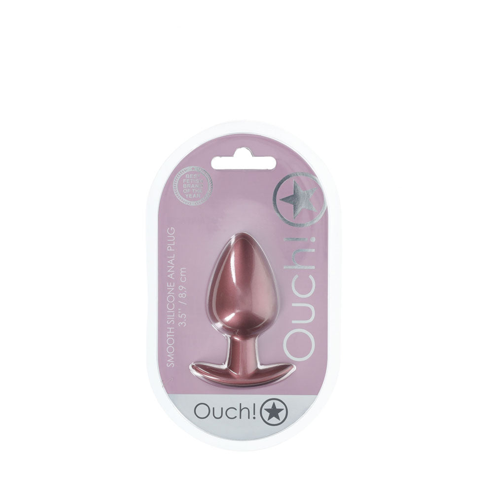 OUCH! Anal Plug - Large - Rose Gold - Rose Gold 8.9 cm Large Butt Plug-OU1019ROS