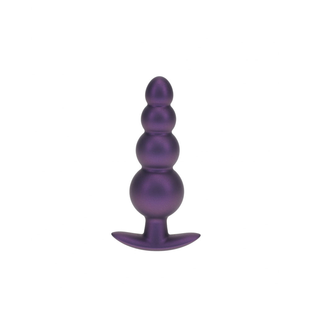 OUCH! Beaded Anal Plug - Metallic Purple - Metallic Purple 11.7 cm Butt Plug-OU1020MPU