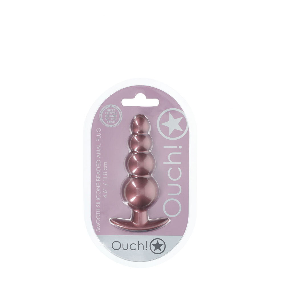 OUCH! Beaded Anal Plug - Rose Gold - Rose Gold 11.7 cm Butt Plug-OU1020ROS