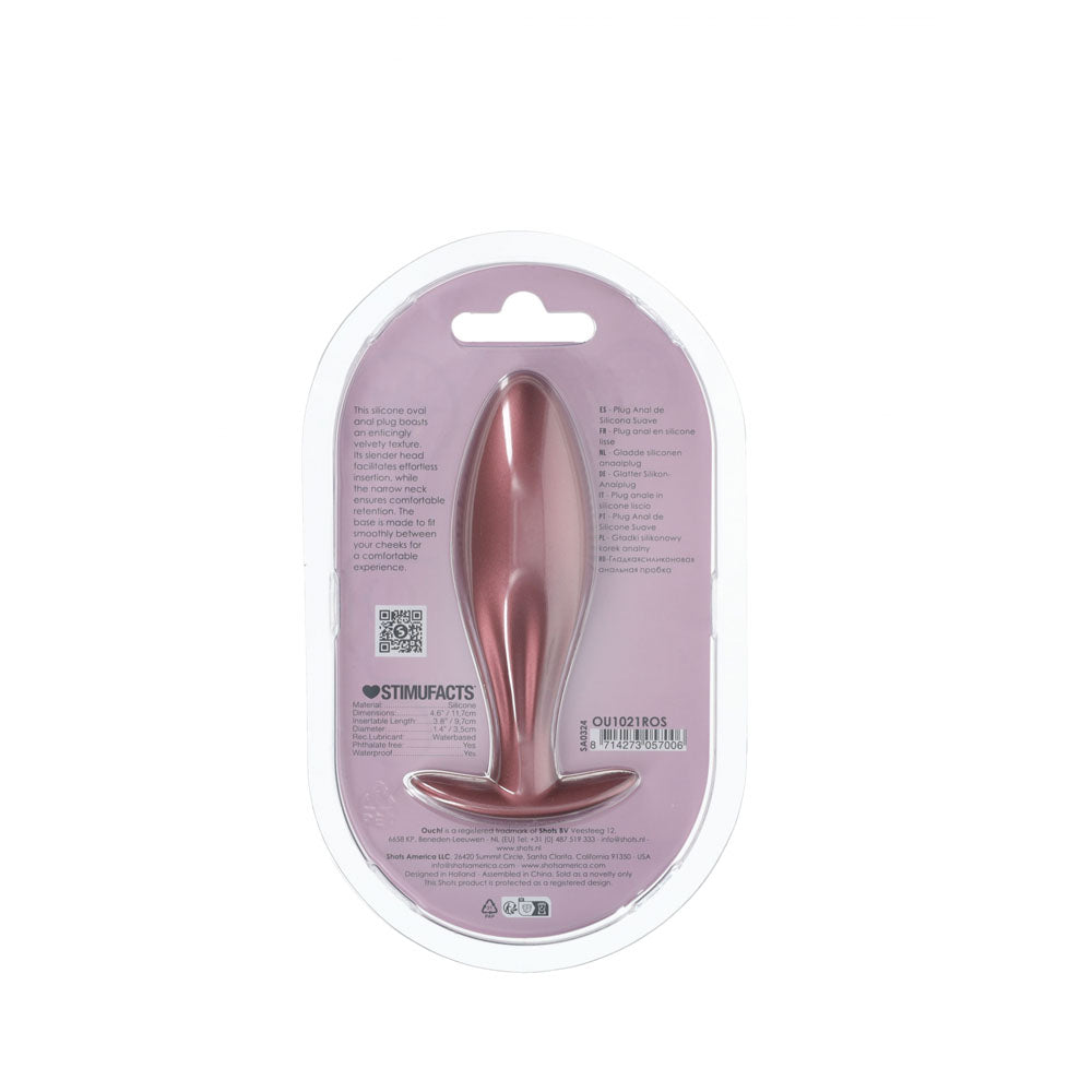 OUCH! Oval Anal Plug - Rose Gold - Rose Gold 11.7 cm Butt Plug-OU1021ROS