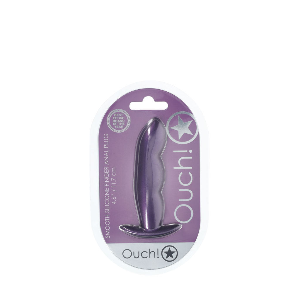 OUCH! Finger Anal Plug - Metallic Purple - Metallic Purple 11.7 cm Butt Plug-OU1023MPU