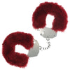 OUCH! Heavy-Duty Fluffy Cuffs - Burgundy - Burgundy Fluffy Restraints-OU1046BUR