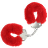 OUCH! Heavy-Duty Fluffy Cuffs - Red - Red Fluffy Restraints-OU1046RED