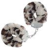 OUCH! Heavy-Duty Fluffy Cuffs - Snow Leopard - Snow Leopard Fluffy Restraints-OU1046SNO