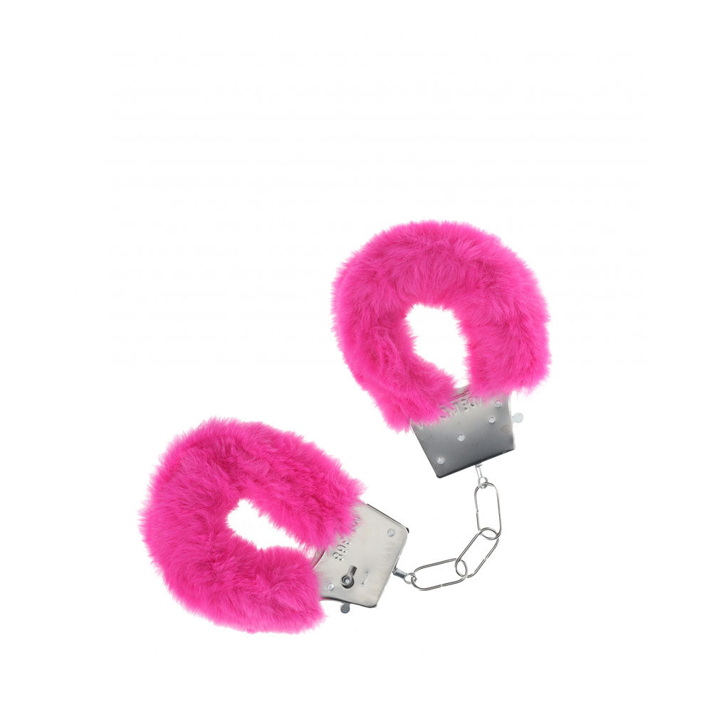 OUCH! Classic Fluffy Cuffs - Pink - Pink Fluffy Restraints-OU1047PNK