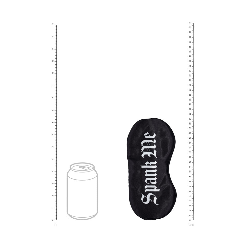 OUCH! Satin Mask - Spank Me - Black Printed Eye Mask - OU1067BLK