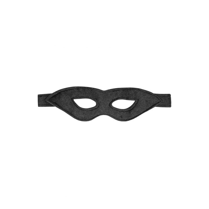 Ouch! Velvet & Velcro Adjustable Open Eye Mask - Black Restraint-OU522BLK