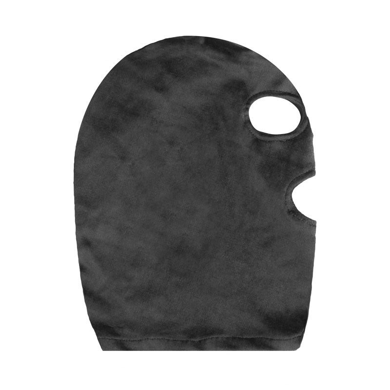 Ouch! Velvet & Velcro Mask with Eye and Mouth Opening - Black Hood-OU523BLK