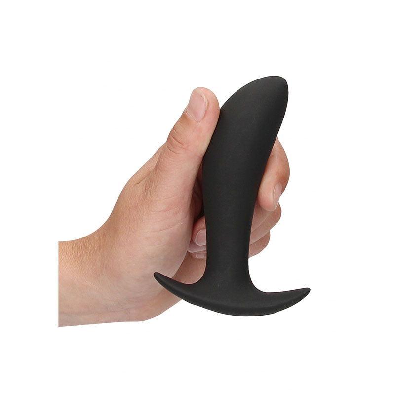 OUCH! e-Stim & Vibrating Butt Plug with Wireless Remote - Black 12.3 cm USB Rechargeable Vibrating Butt Plug with e-Stim-OU579BLK