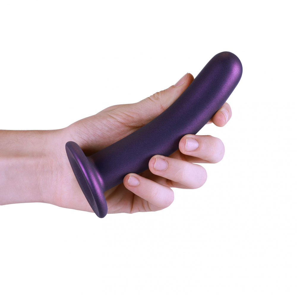 OUCH! Smooth Silicone G-Spot Dildo - 6 / 14.5 cm - Metallic Purple 14.5 cm Dildo-OU820MPU