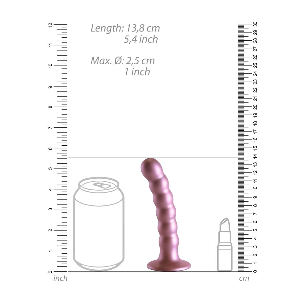 OUCH! Beaded Silicone G-Spot Dildo - 5 / 13cm - Rose Gold 13 cm Dildo-OU822ROS