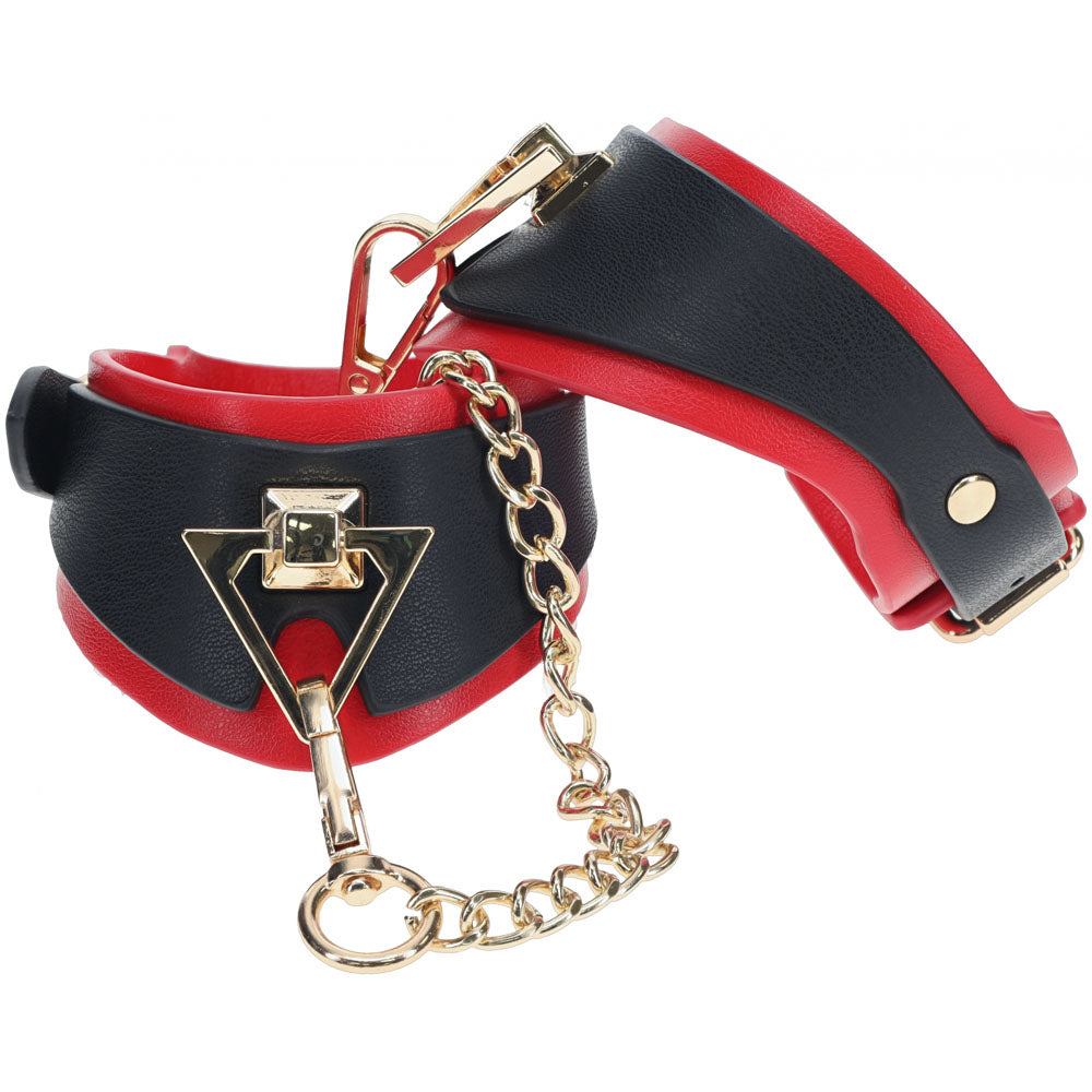 OUCH! Milan Collection - Handcuffs - Black/Red Restraints-OU963BLKRD