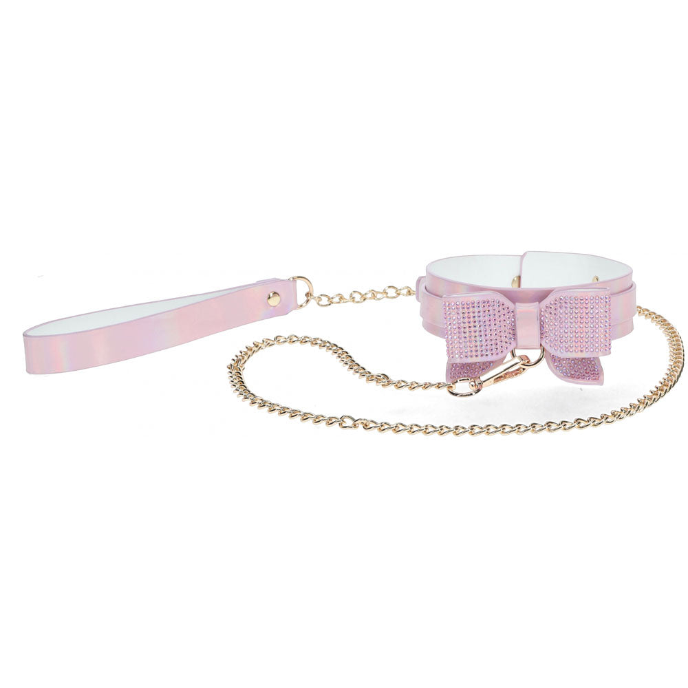 OUCH! Paris Collection - Collar with Leash - Pink Restraint-OU980PNK