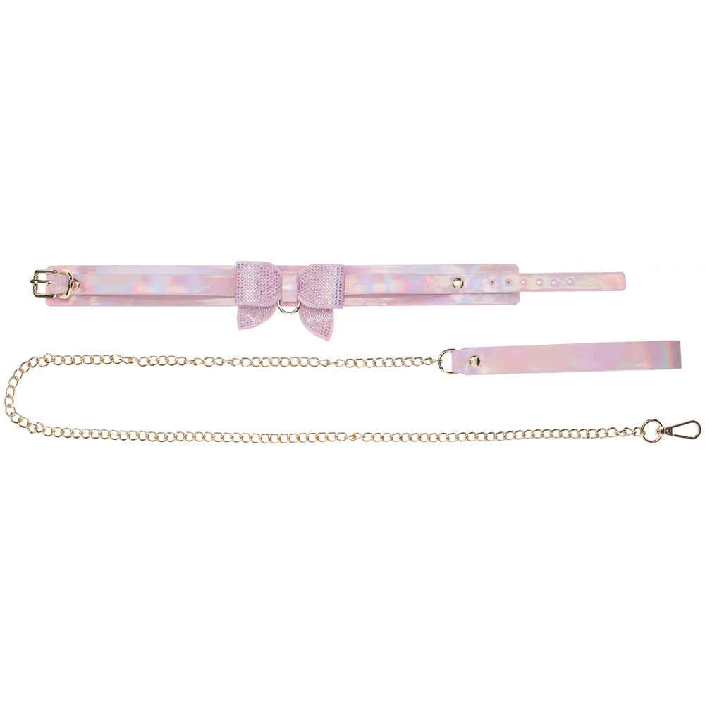 OUCH! Paris Collection - Collar with Leash - Pink Restraint-OU980PNK