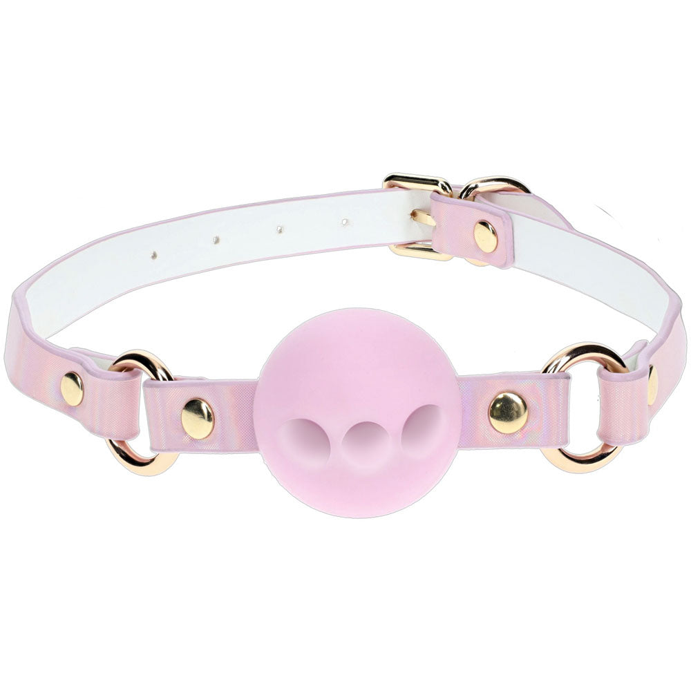 OUCH! Paris Collection - Silicone Ball Gag - Pink Breatheable Mouth Restraint-OU986PNK