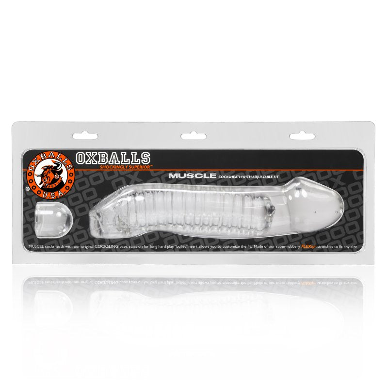 OXBALLS MUSCLE fleshy soft inner ribbed cocksheath CLEAR-OX-1115-CLR