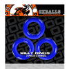 OXBALLS WILLY RINGS 3-pack stretchy cockrings POLICE BLUE-OX-3047-PLC