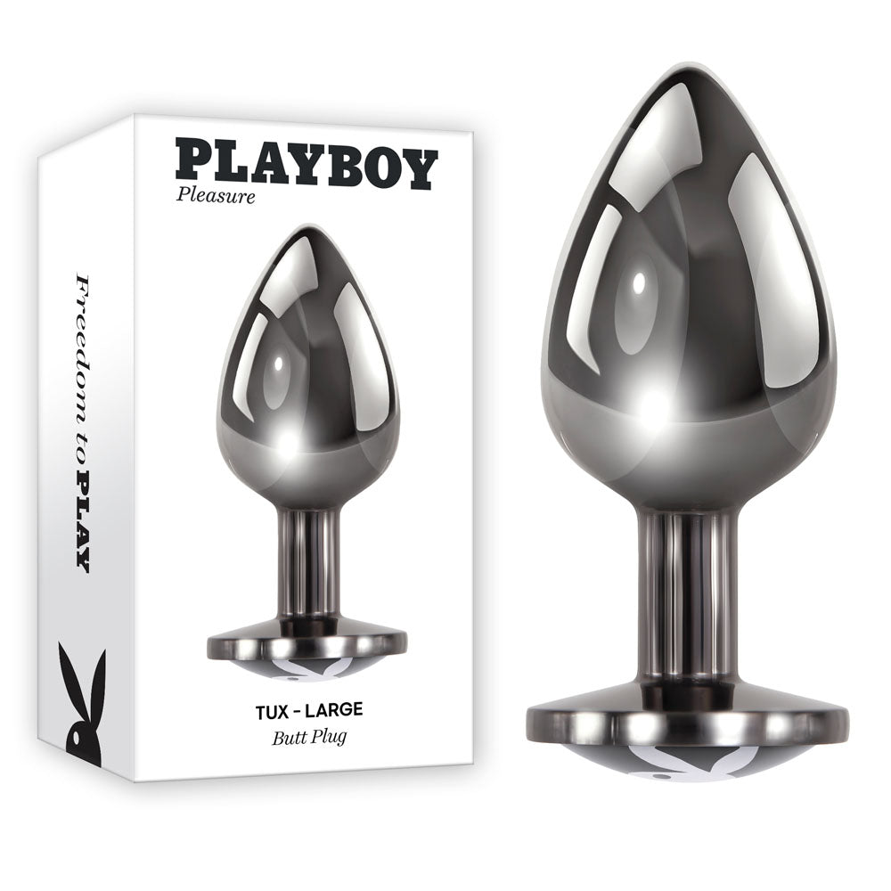 Playboy Pleasure TUX - LARGE - Metal 9.6 cm Large Butt Plug-PB-BP-2499-2