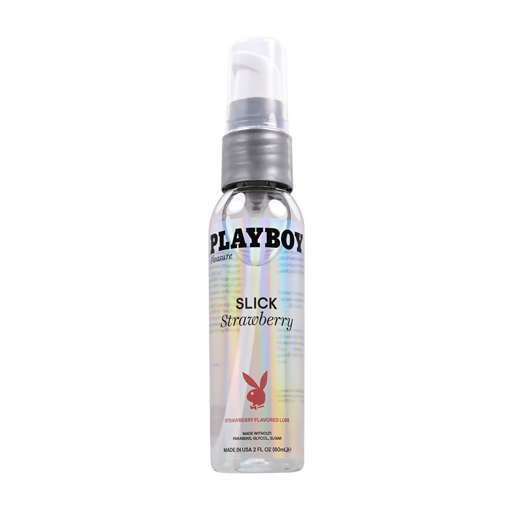 Playboy Pleasure SLICK STRAWBERRY - 60 ml - Strawberry Flavoured Water Based Lubricant - 60 ml Bottle-PB-LQ-2215-2