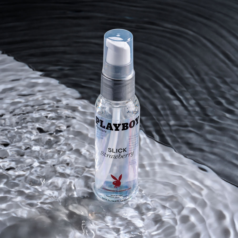 Playboy Pleasure SLICK STRAWBERRY - 60 ml - Strawberry Flavoured Water Based Lubricant - 60 ml Bottle-PB-LQ-2215-2