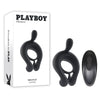 Playboy Pleasure TRIPLE PLAY - Black USB Rechargeable Cock Ring with Wireless Remote-PB-RS-1355-2