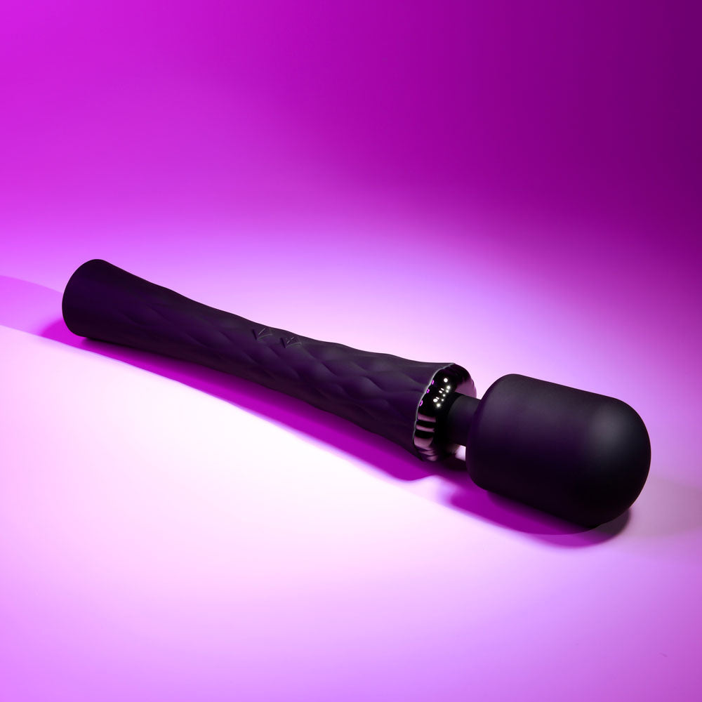 Playboy Pleasure ROYAL - Black 29.2 cm USB Rechargeable Massage Wand-PB-RS-2246-2