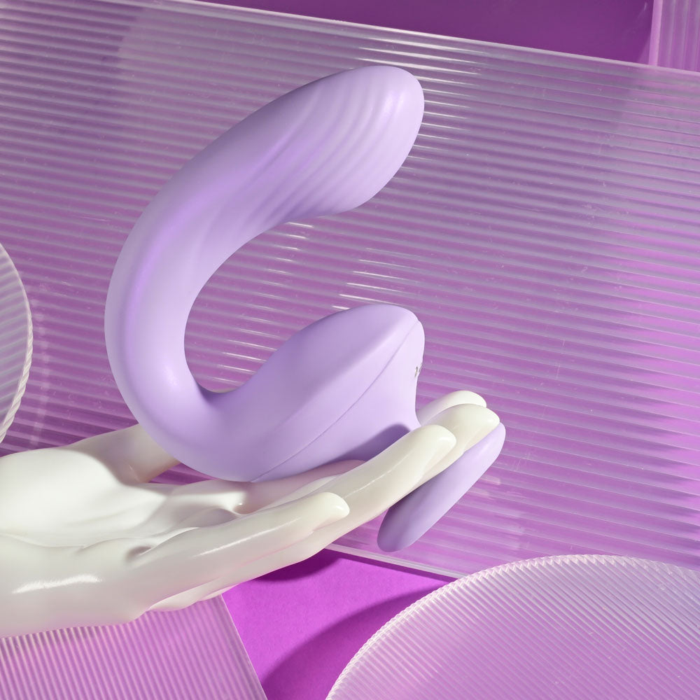 Playboy Pleasure REV ME UP - Purple USB Rechargeable Dual Motor Curved Vibrator-PB-RS-2260-2