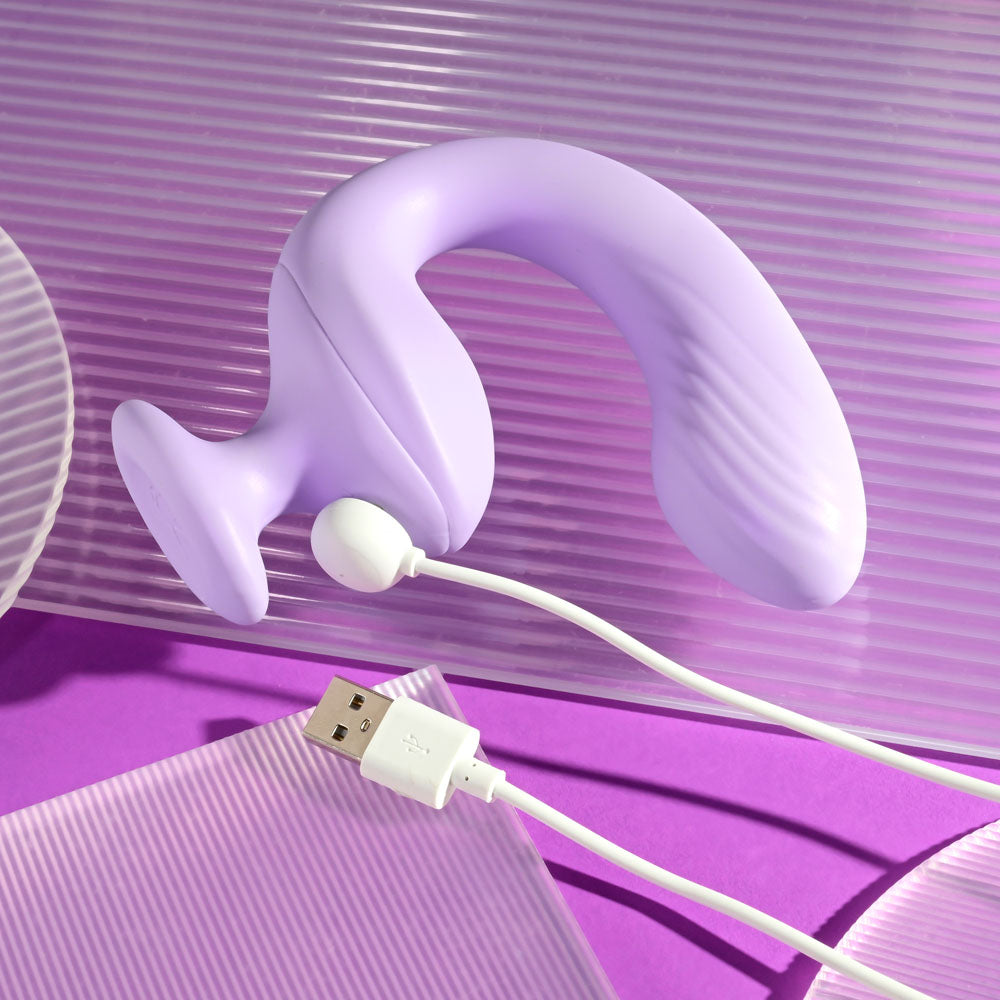 Playboy Pleasure REV ME UP - Purple USB Rechargeable Dual Motor Curved Vibrator-PB-RS-2260-2