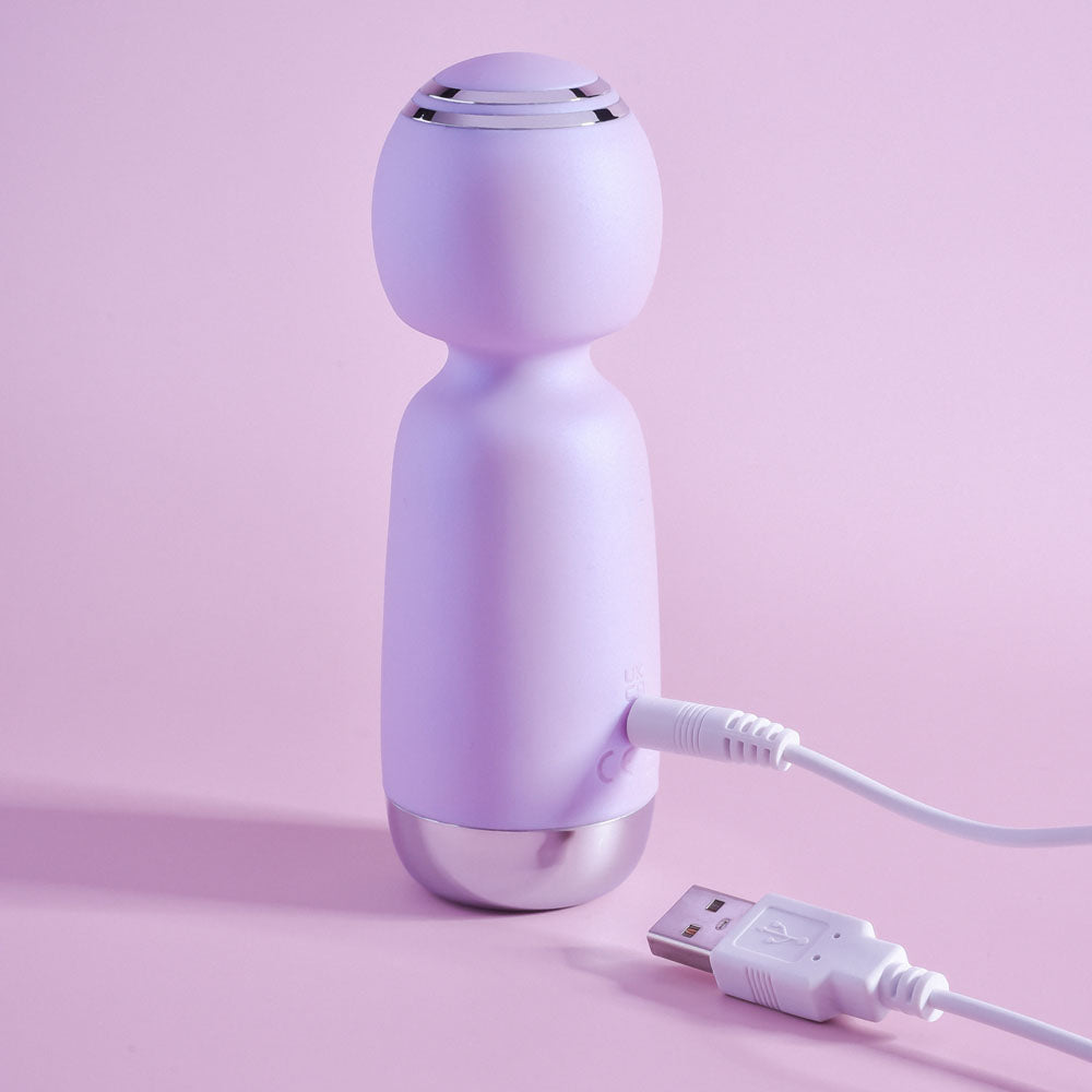 Playboy Pleasure ROYAL MINI - Lilac 12.5 cm USB Rechargeable Mini Wand Vibrator-PB-RS-2291-2