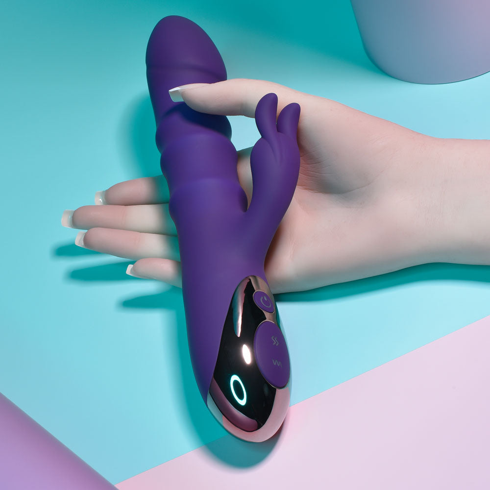 Playboy Pleasure HOP TO IT - Purple 23.5 cm USB Rechargeable Rabbit Vibrator-PB-RS-2345-2