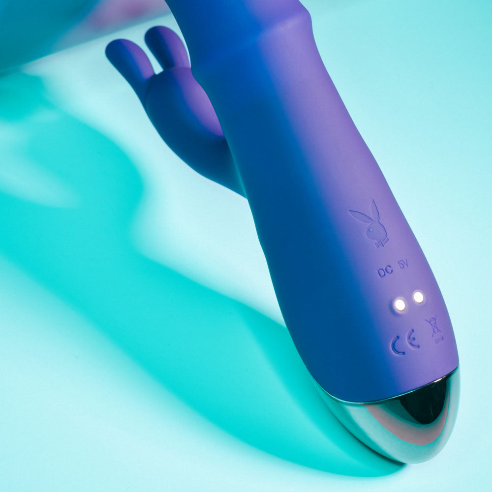 Playboy Pleasure HOP TO IT - Purple 23.5 cm USB Rechargeable Rabbit Vibrator-PB-RS-2345-2