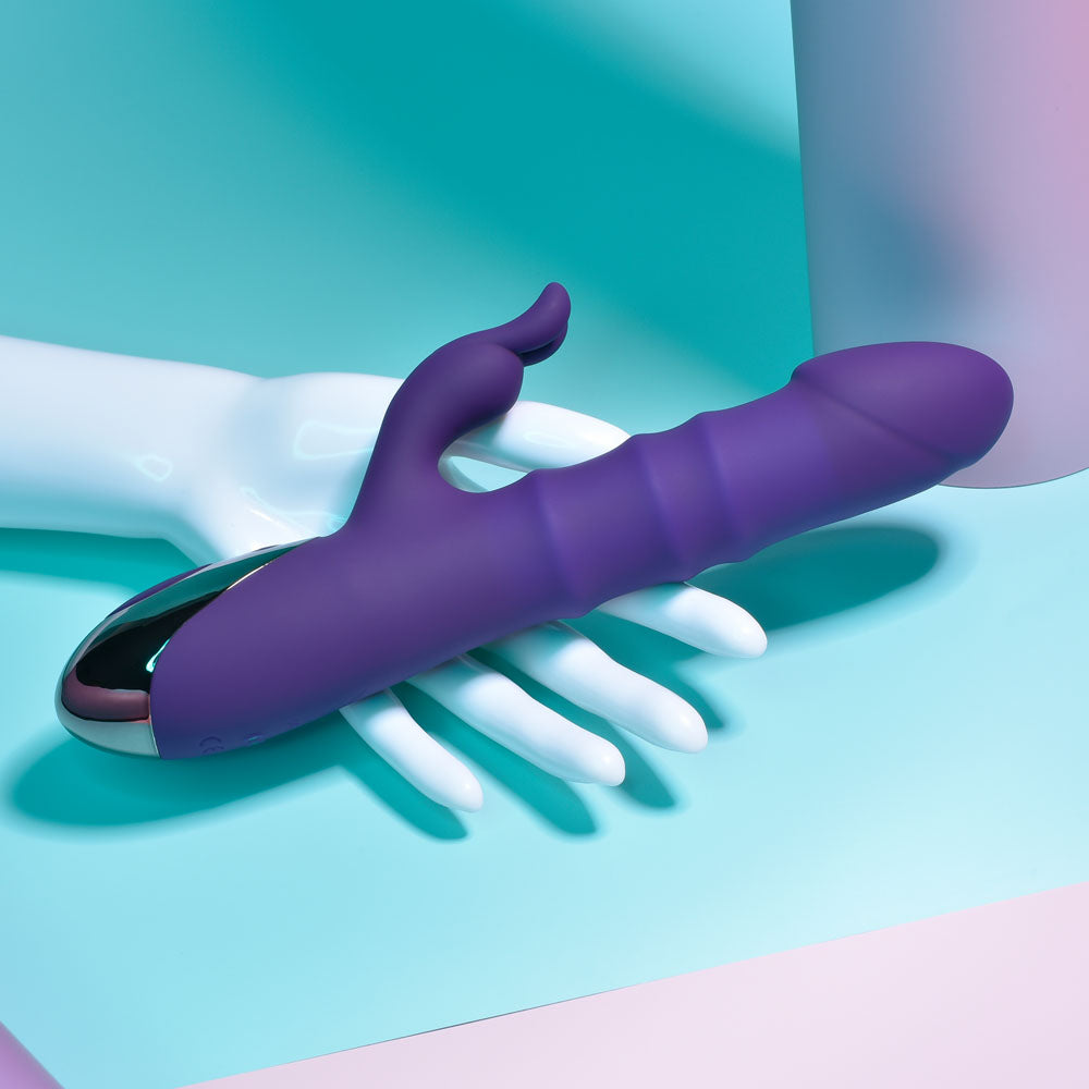 Playboy Pleasure HOP TO IT - Purple 23.5 cm USB Rechargeable Rabbit Vibrator-PB-RS-2345-2