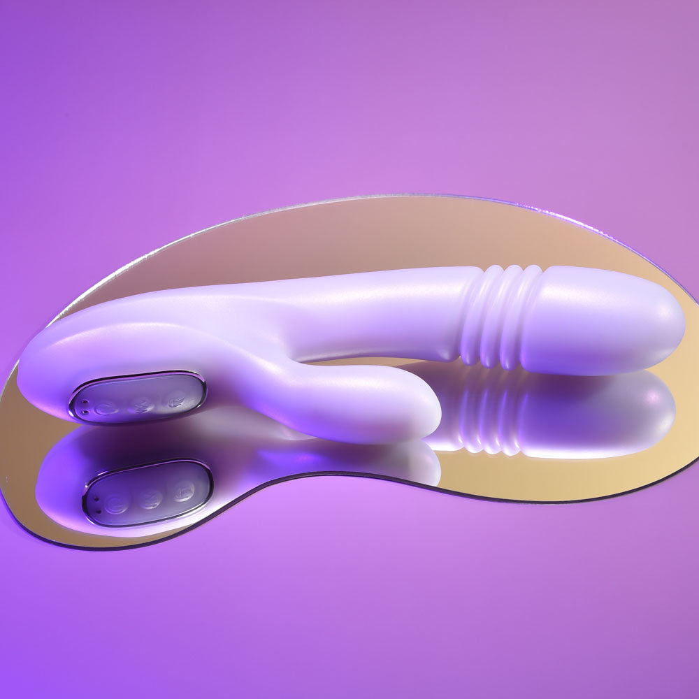 Playboy Pleasure BUMPING BUNNY - Opal 22.9 cm USB Rechargeable Thrusting & Warming Rabbit Vibrator-PB-RS-2369-2