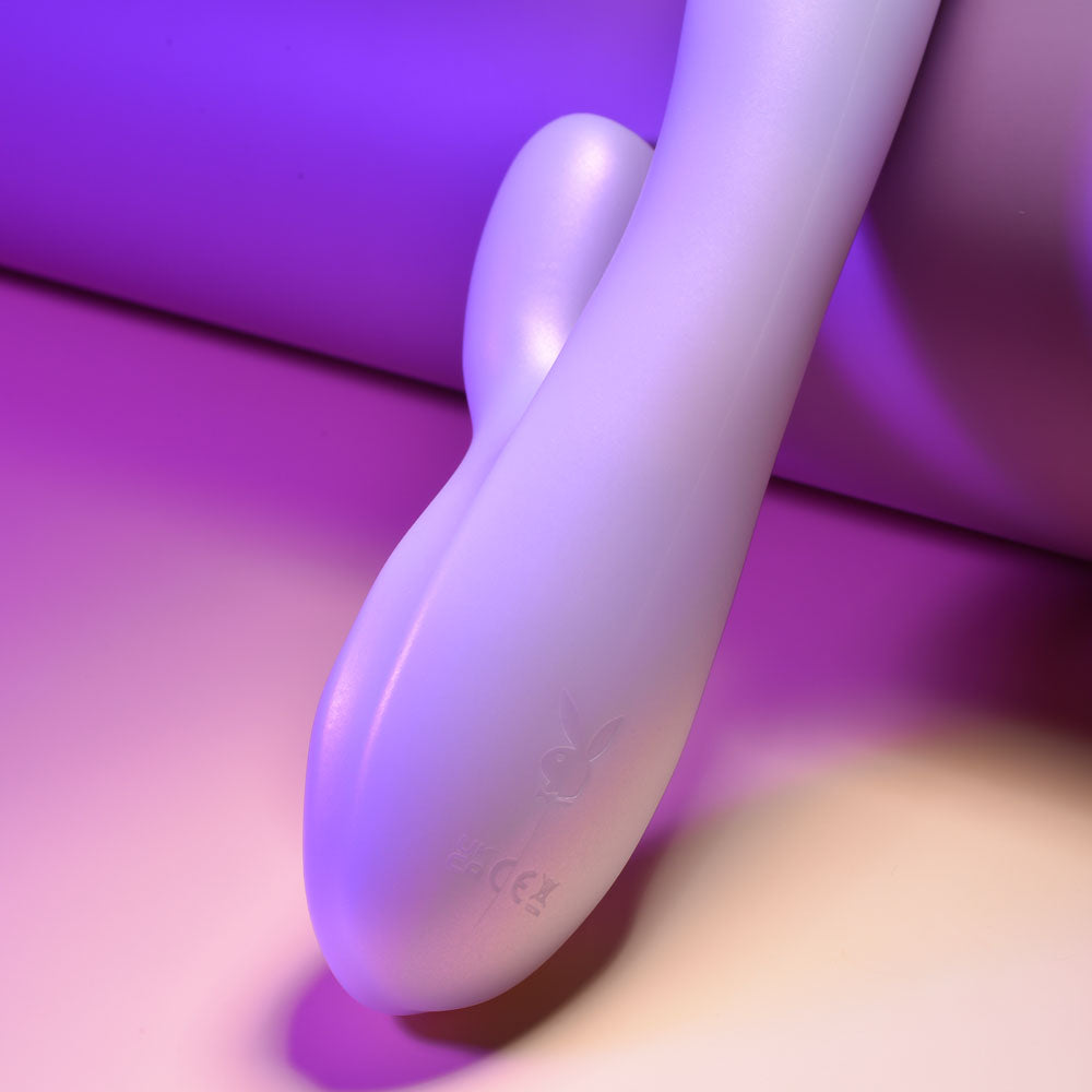 Playboy Pleasure BUMPING BUNNY - Opal 22.9 cm USB Rechargeable Thrusting & Warming Rabbit Vibrator-PB-RS-2369-2