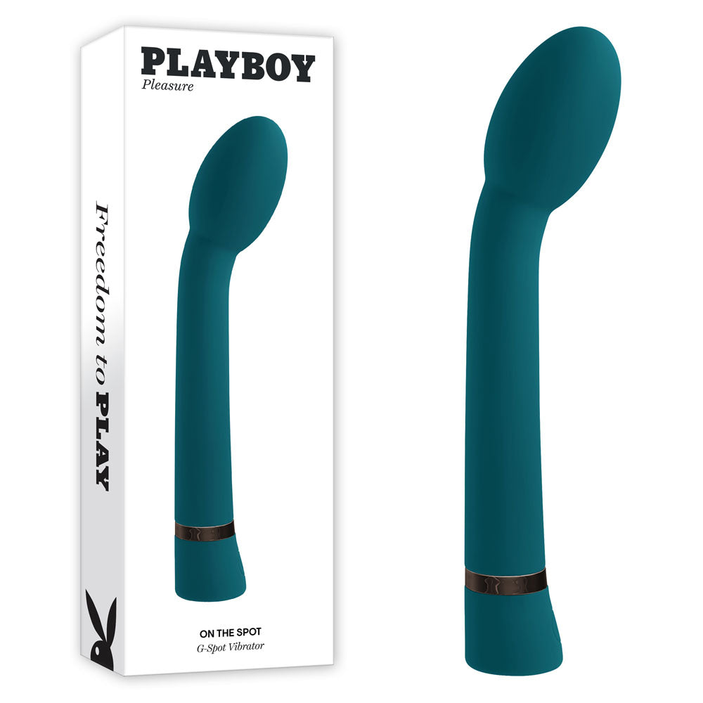 Playboy Pleasure ON THE SPOT - Blue 21.6 cm USB Rechargeable G-Spot Vibrator-PB-RS-2376-2