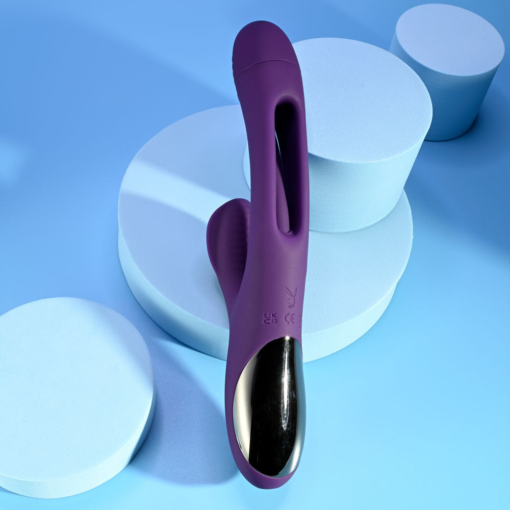 Playboy Pleasure THE THRILL - Purple 24.4 cm USB Rechargeable Rabbit Vibrator-PB-RS-3175-2