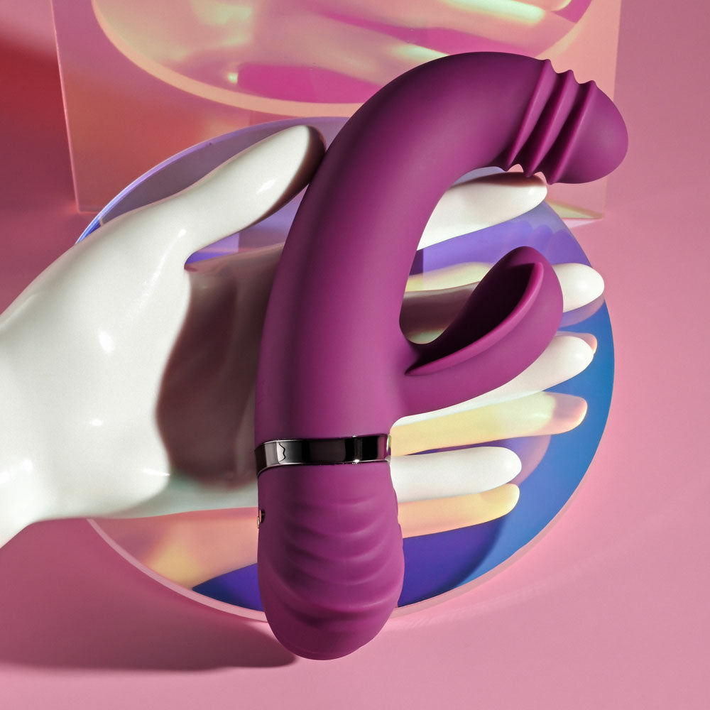 Playboy Pleasure TAP THAT - Purple 16.5 cm USB Rechargebale Rabbit Vibrator-PB-RS-3199-2