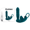 Playboy Pleasure BRING IT ON - Teal USB Rechargeable Thrusting Anal Plug with Cock Ring-PB-RS-3755-2